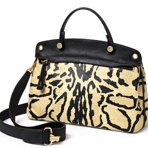Furla Piper Animal Print Haircalf Leather Tote Satchel – Made in Italy w/ Strap